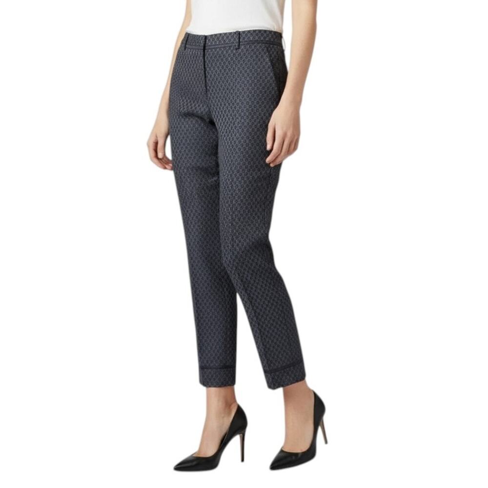 Tory Burch Navy Blue Patterned Skinny Leg Pants, Sl/US4